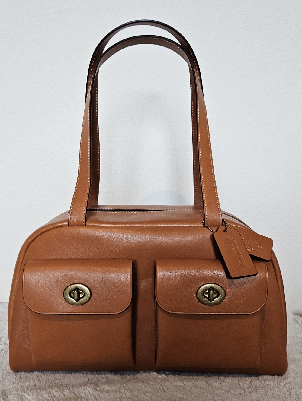 Coach - Twin Turnlock Bag - Toffee - NWOT